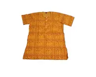 Kurta -- Devotee Harinam Pattern, 4-Button