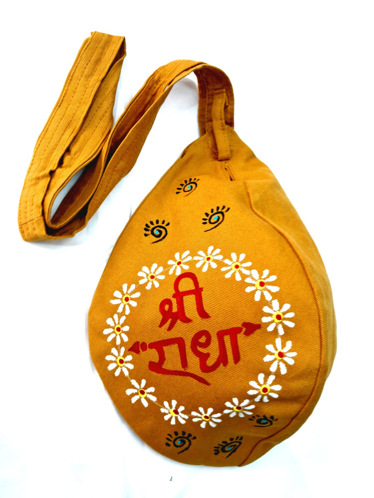 Hand Painted Sri Krishna Beadbag -- Written in Sanskrit