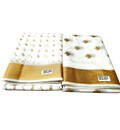 Sari, Cotton -- White with Gold Border (White Gold)