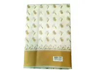 Sari, Cotton -- White with Gold Border (White Gold)