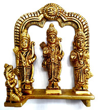 Sri Sita, Rama, Laksmana and Hanuman Brass Deity  (Aprox. 5")