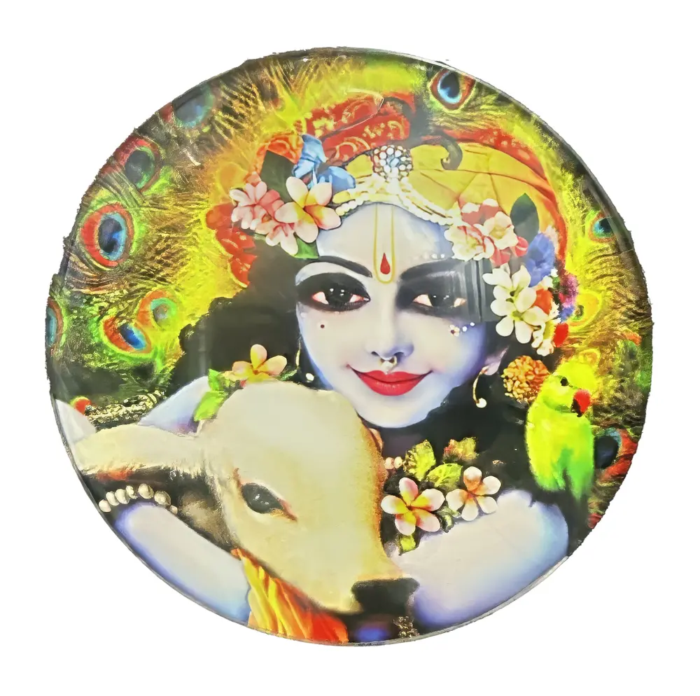 Round Lord Narasimhadeva Magnet (2.3\" - 5.3 cm)