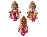 Clothes, Crowns and Garlands for Jagannatha, Baladeva and Subhadra Deities