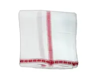 Dhoti White Jute with Color Border