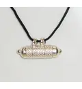 Sterling Silver Kavacha Tube Pendant with Black Thread