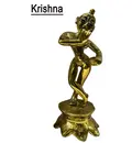 Krishna Balaram Deities Lotus Base (Brass 7\")