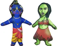 Krishna and the Demon Putana Dolls -- Childrens Stuffed Toy