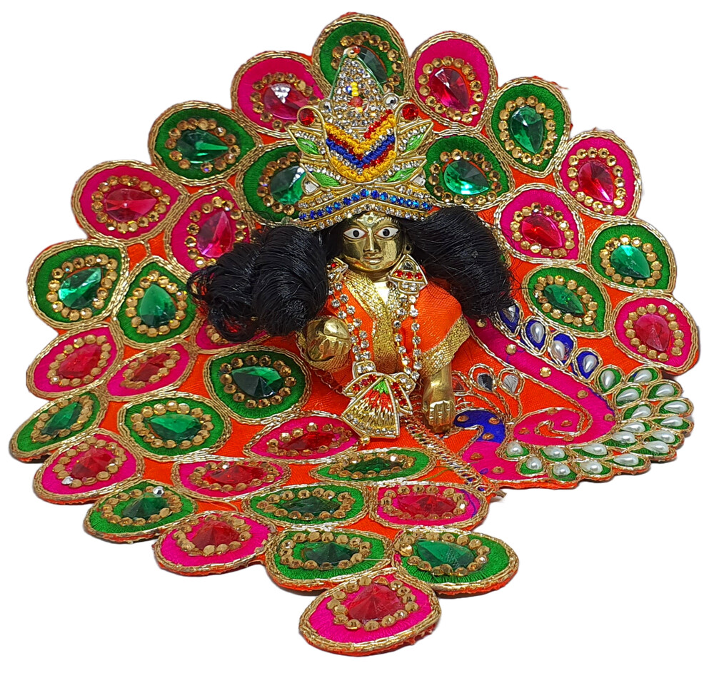 Laddu Gopal Dress Colorful Pearls and Gems