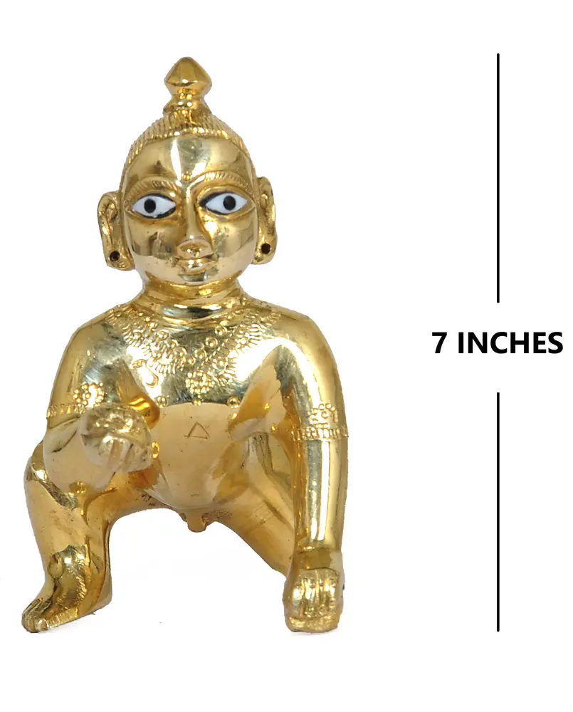 Laddu Gopal Brass Deity 6\"