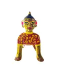 Radharani Painted Brass Sitting Deity