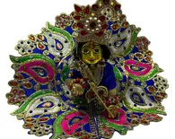 Laddu Gopal Royal Blue Paisley Gem Attire