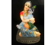 Mother Yasoda with Baby Krishna Polyresin Figure (5" high)