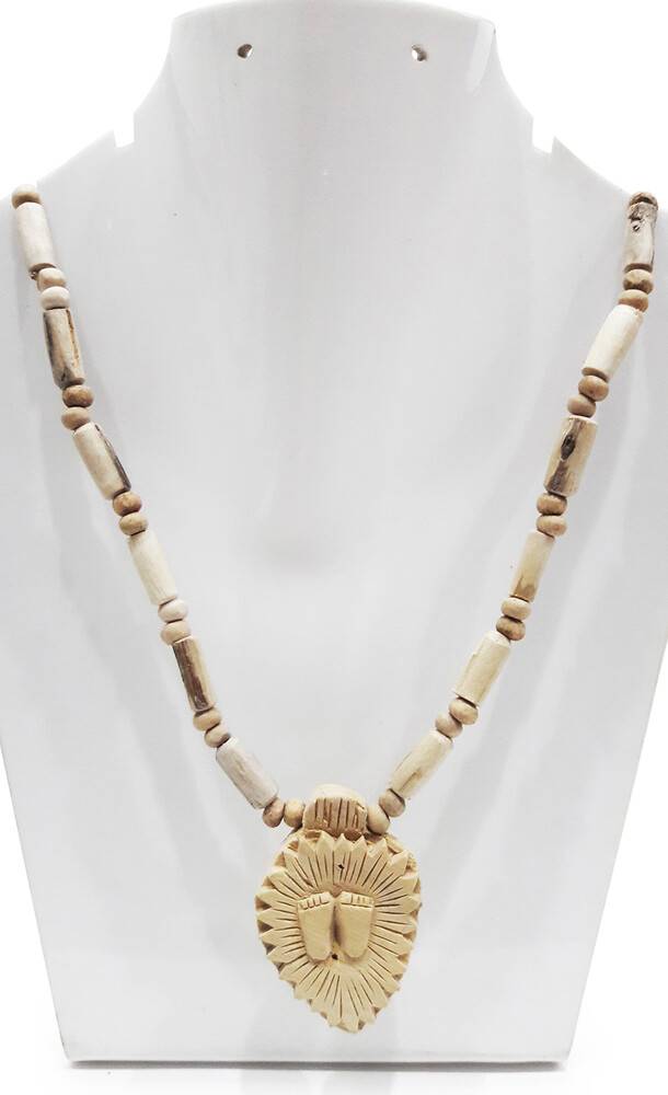 Tulsi Necklace with Pendant -- Big Lotus Feet of the Lord