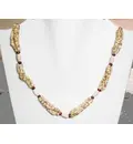 Tulsi Neck Beads - 3 Strand w/ Mridanga-shaped & Red Beads