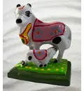 Painted Brass Cow with Calf