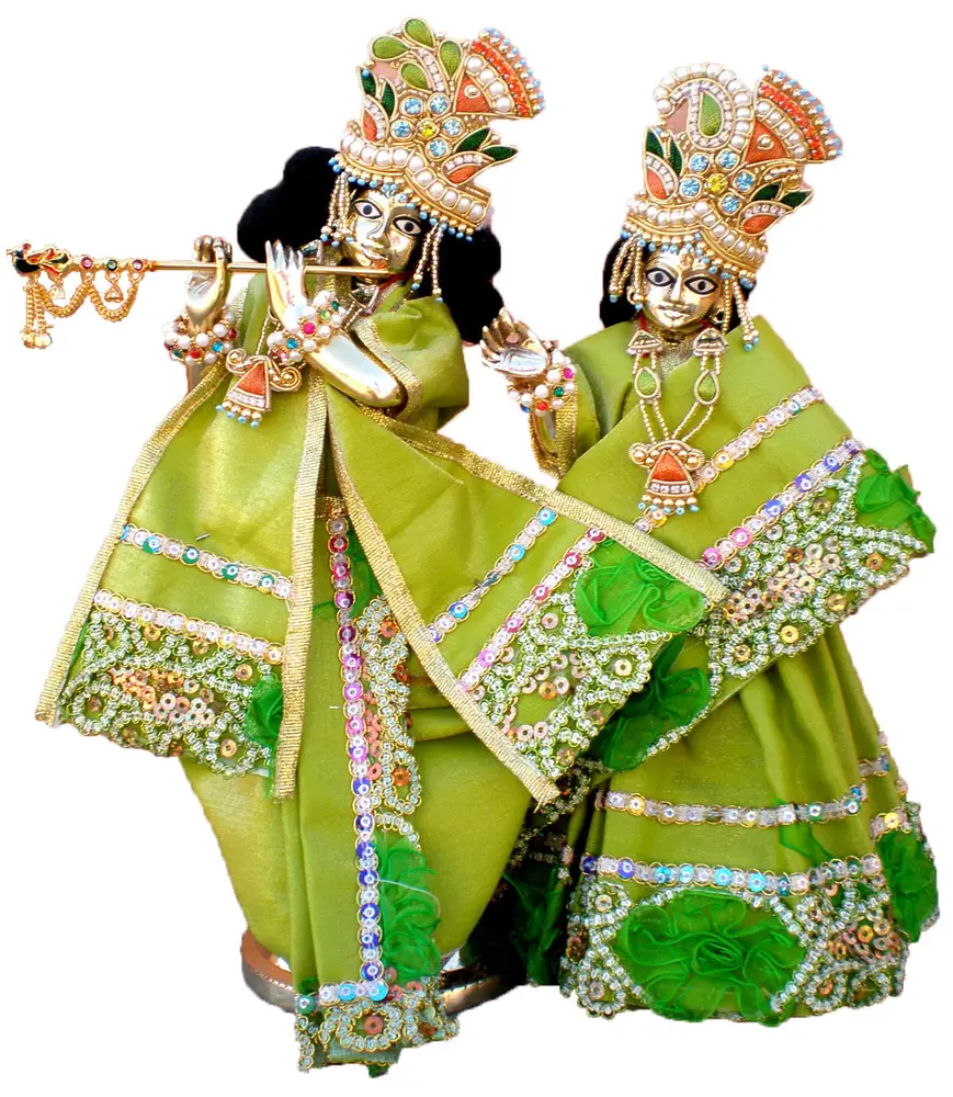 Radha Krishna Deities (Brass 7.5\")