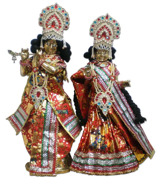 Radha Krishna Deities (Brass 7.5\")