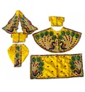 Radha Krishna Deluxe Dress Full Peacock with Pearls and Gems