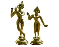 Radha Krishna Deities (Brass 7.5")