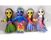 Radha-Krishna with Lalita and Vishakha Dolls -- Childrens Stuffed Toy