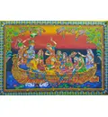 Wall Hanging -- Radha Krishna With Gopies in Boat (30\"x40\")