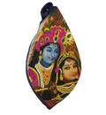 Radha Krishna With Pearls Digitally Printed Bead Bag with Embroidery