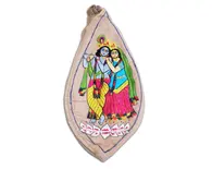 Radha and Krishna Standing on Lotus Japa Bead Bag