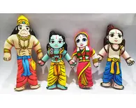 Lord Rama's Family (Sita, Rama, Lakshmana and Hanuman) -- Childrens Stuffed Toy