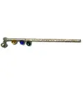 Decorative Silver Flute for Laddu Gopal Deity With Three Colorful Gems