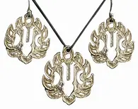 Sudarshan Tilak Set - Pair of Earrings & Matching Pendant with Black Thread