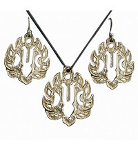 Sudarshan Tilak Set - Pair of Earrings & Matching Pendant with Black Thread