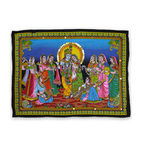 Wall Hanging -- Radha Krishna & Asta Sakhi