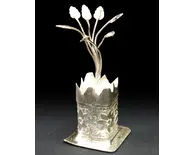 Altar Decoration, White Metal -- Tulsi Maharani