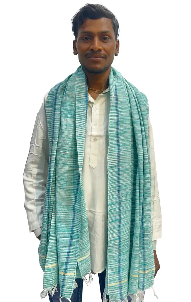 Gamcha, Khadi, large size (195x85cm) -- Traditional Indian Bathing Towel