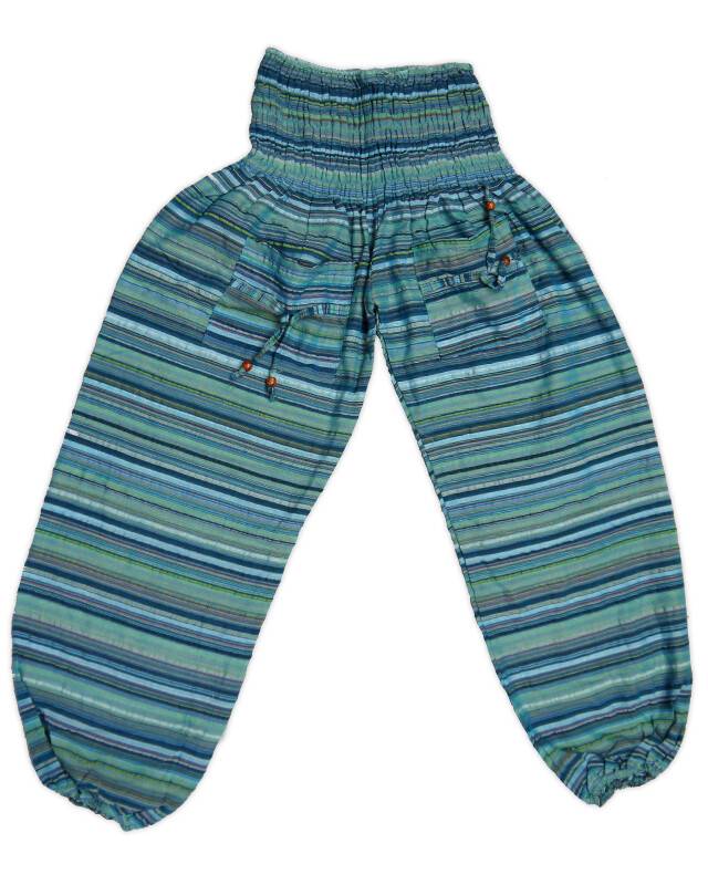 Yoga Pants -- Multicolor Stripes, 2-Pocket