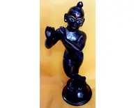 Brass Black Krishna Standing (6")