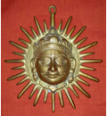 Brass Surya Sun God Deity (8\")