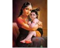 Mother Yasoda and Krishna Greeting Card Pack of 10