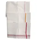 Dhoti White Cotton Thick -- Plain Color Borders