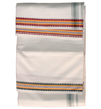 Dhoti White Cotton Thick -- Ganga-Yamuna Borders