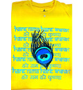 T-Shirt: Peacock Feather with Hare Krishna Mantra