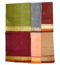 Sari, Jute / Cotton -- South Indian (Plain colors with nice border)