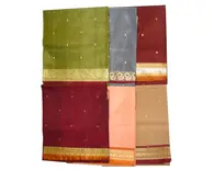 Sari, Jute / Cotton -- South Indian (Plain colors with nice border)