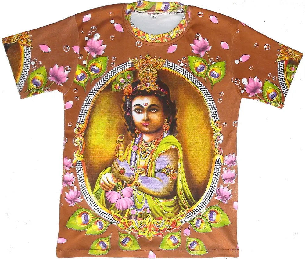 T-Shirt: Krishna Playing Flute -- All over Print