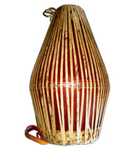 Medium Fiberglass Mrdanga with Traditional Heads (18") including Cloth Cover