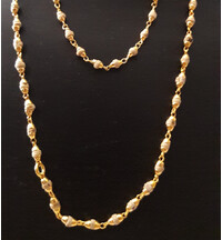 Gold Plated Silver Tulsi Necklace - Small Beads