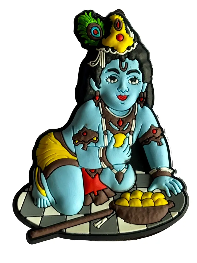 Krishna Decoration Magnets -- Radha, Krishna, Gaura Nitai, Prabhupada etc. (5-pack)