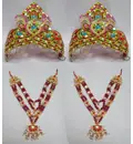 Large Crown and Necklace Set -- Type 3 -- For 20\"-30\" Deities (pair)