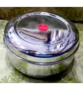 Prasadam Lunchbox Round Stainless Steel 3\" high 5\" across