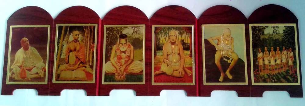 Folding Guru Parampara Display [with Six Goswamis]